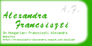 alexandra francsiszti business card